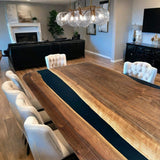 Custom Black Walnut Epoxy Resin River Table Black Resin BRT-31