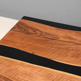 Custom Black Walnut Epoxy Resin River Table Black Resin BRT-73
