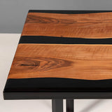 Custom Black Walnut Epoxy Resin River Table Black Resin BRT-73