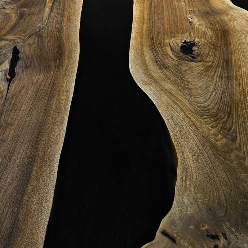 Custom Walnut Epoxy Resin River Table Black Resin WRT-20