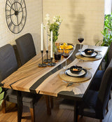 Custom Black Walnut Epoxy Resin River Table Black Resin BRT-20
