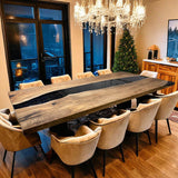 Custom Black Walnut Epoxy Resin River Table Black Resin BRT-23