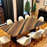 Custom Black Walnut Epoxy Resin River Table Black Resin BRT-24