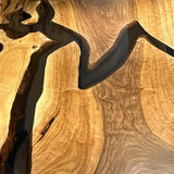 Custom Black Walnut Epoxy Resin River Table Black Resin BRT-22