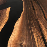 Custom Black Walnut Epoxy Resin River Table Black Resin BRT-95
