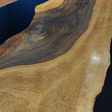 Custom Black Walnut Epoxy Resin River Table Black Resin BRT-78