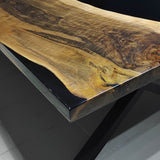 Custom Black Walnut Epoxy Resin River Table Black Resin BRT-78