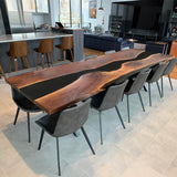 Custom Black Walnut Epoxy Resin River Table Black Resin Conference Table BRT-101