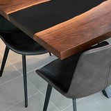 Custom Black Walnut Epoxy Resin River Table Black Resin Conference Table BRT-101