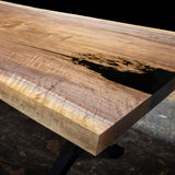 Custom Black Walnut Epoxy Resin River Table Black Resin BRT-18