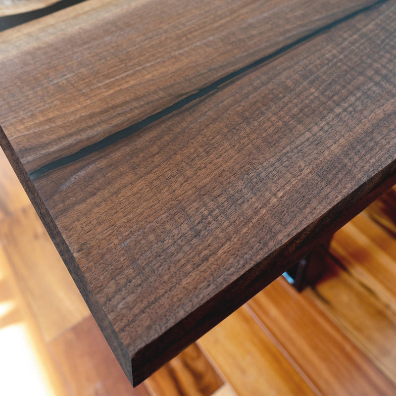 Custom Black Walnut Epoxy Resin River Table Black Resin BRT-62