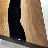 Custom Walnut Epoxy Resin River Table Black Resin WRT-66