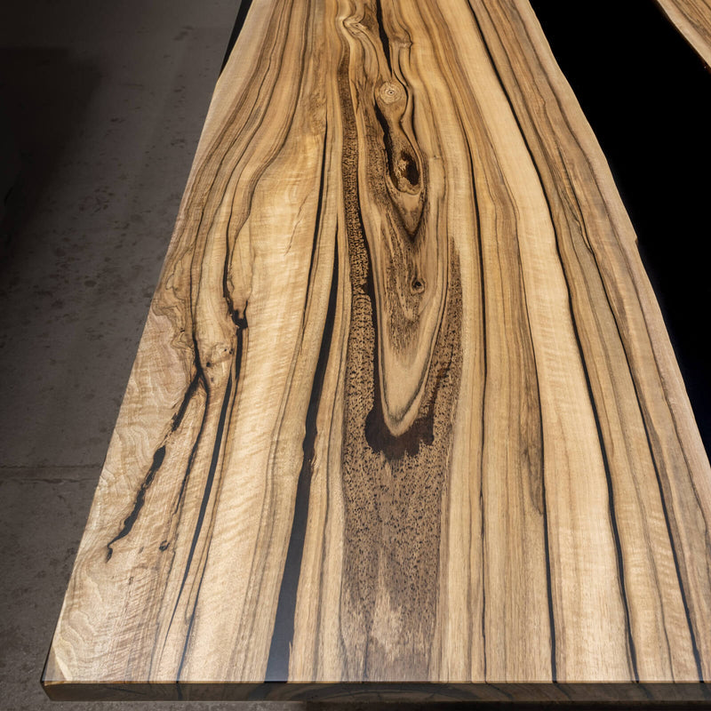 Custom Black Walnut Epoxy Resin River Table Black Resin BRT-13