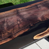 Custom Black Walnut Epoxy Resin River Table Black Resin BRT-93