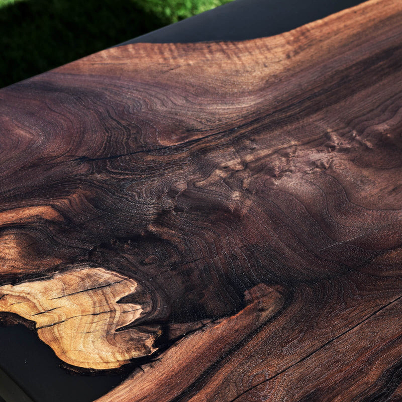 Custom Black Walnut Epoxy Resin River Table Black Resin BRT-93