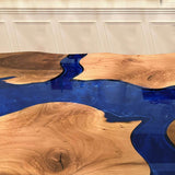 Custom  Walnut Epoxy Resin River Table Blue WRT-78