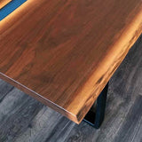 Custom Black Walnut Epoxy Resin River Table Blue Resin BRT-96
