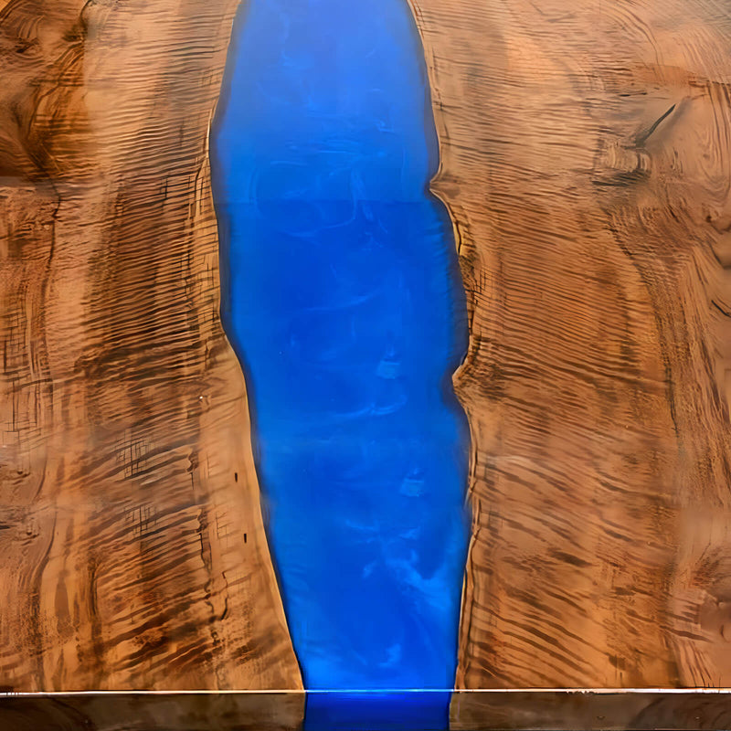 Custom Black Walnut Epoxy Resin River Table Blue Resin BRT-74