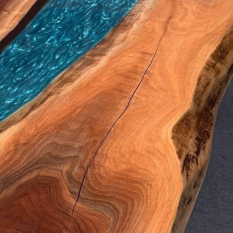 Custom Black Walnut Epoxy Resin River Table Blue Resin BRT-29