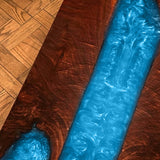 Custom Black Walnut Epoxy Resin River Table Blue Waves BRT-33
