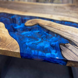 Custom Walnut Epoxy Resin River Table Blue Resin WRT-63