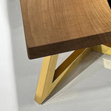 Custom Walnut Epoxy Resin River Table Gold WRT-70