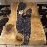 Custom Walnut Epoxy Resin River Table Gray Pearl WRT-69