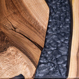 Custom Walnut Epoxy Resin River Table Gray Resin WRT-83