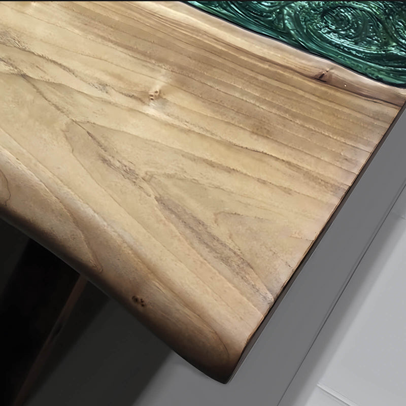 Custom Walnut Epoxy Resin River Table Green Pearl WRT-80