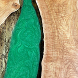 Custom Walnut Epoxy Resin River Table Green Pearl WRT-62