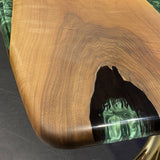 Custom Black Walnut Epoxy Resin River Table Green Resin BRT-25