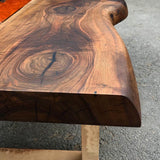 Custom Black Walnut Epoxy Resin River Table Orange Resin BRT-08