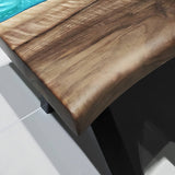 Custom Black Walnut Epoxy Resin River Table Pearl Green BRT-36