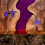 Custom Walnut Epoxy Resin River Table Purple Resin WRT-25
