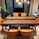 Custom Black Walnut Epoxy Resin River Table Red Resin BRT-75