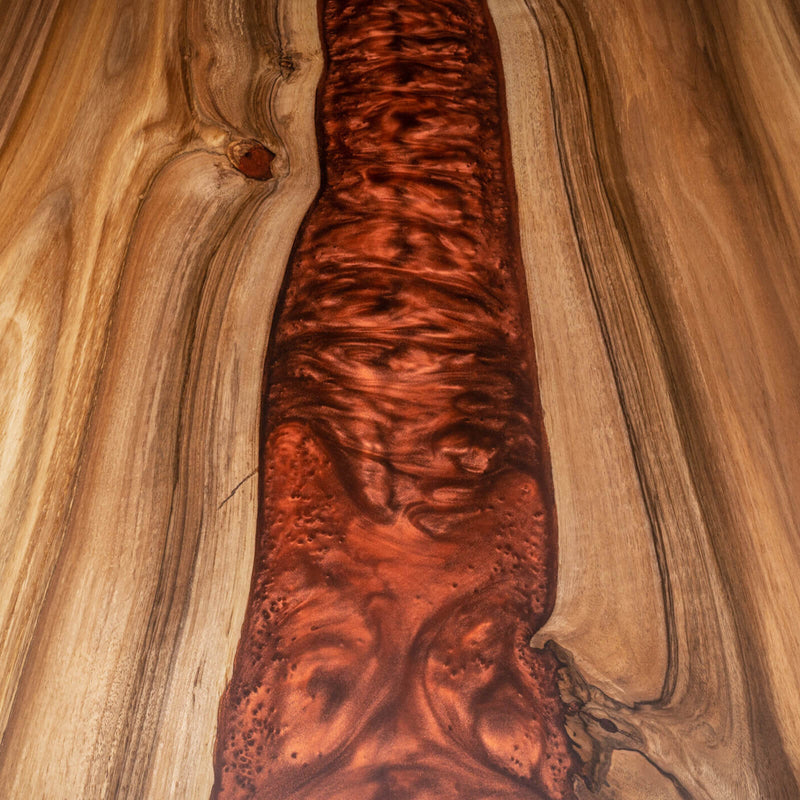 Custom Black Walnut Epoxy Resin River Table Red Resin BRT-75