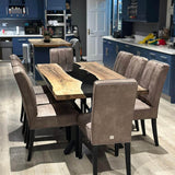 Custom Walnut Epoxy Resin River Table Smoked Black WRT-75