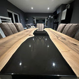 Custom Walnut Epoxy Resin River Table Smoked Black WRT-75