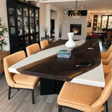 Custom Black Walnut Epoxy Resin River Table White Resin BRT-17