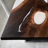 Custom Black Walnut Epoxy Resin River Table White Resin BRT-15