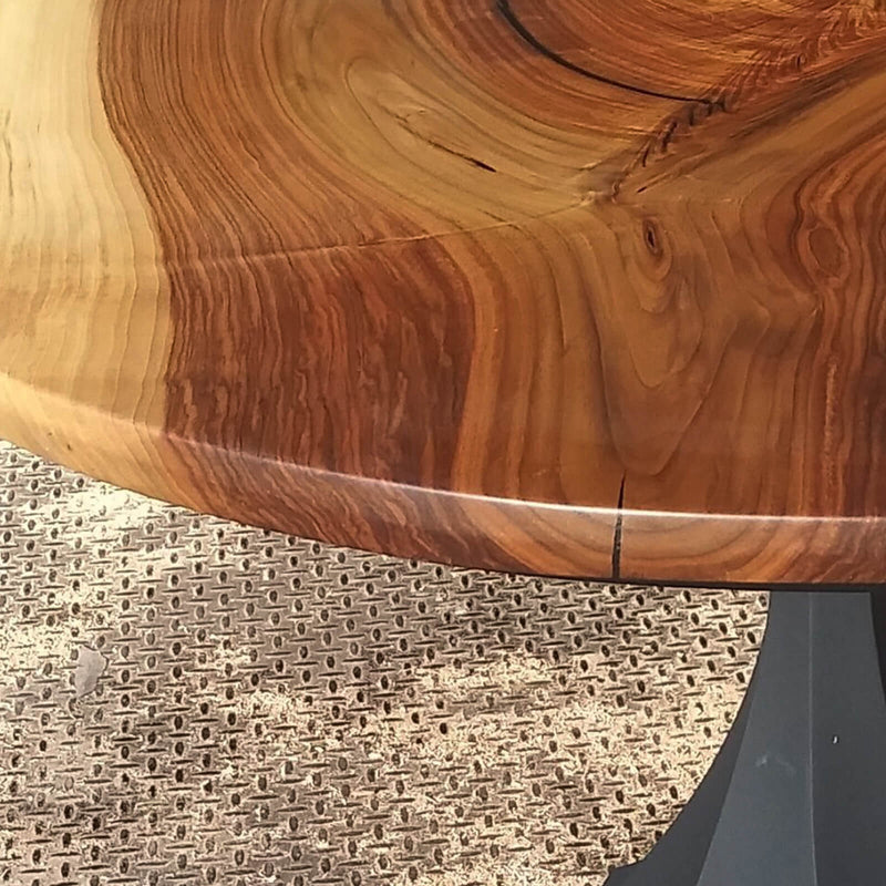 Custom Black Walnut Epoxy Resin Round Coffee Table Black Resin CRT-59