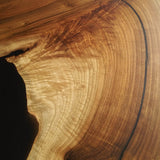 Custom Black Walnut Epoxy Resin Round Coffee Table Black Resin CRT-59