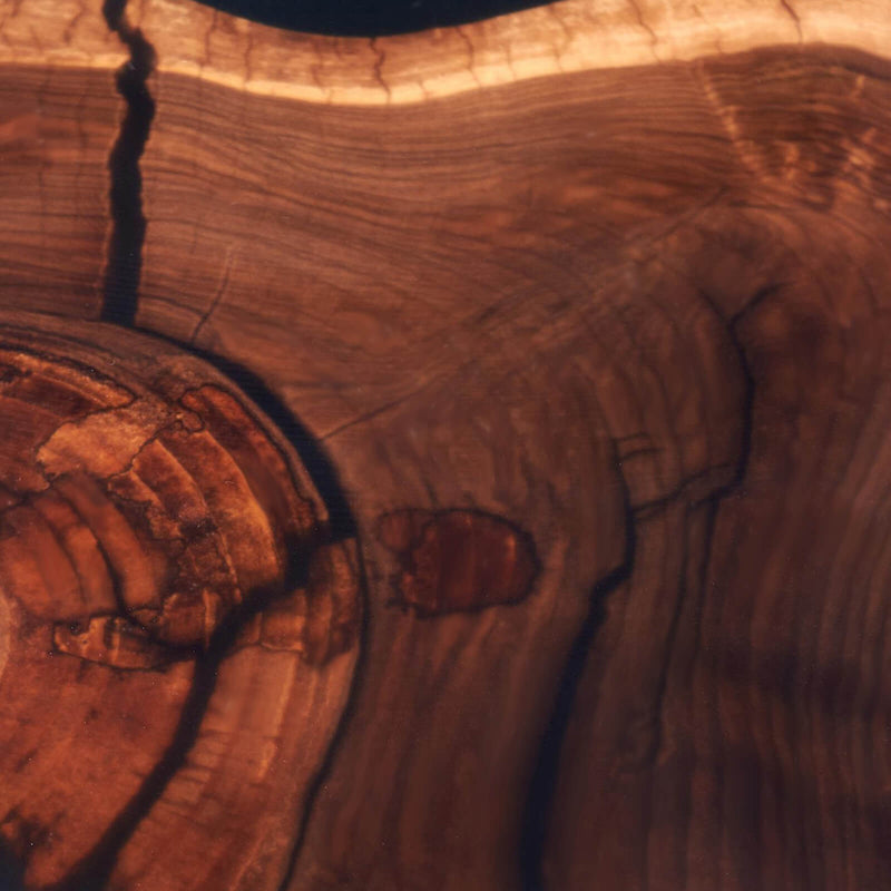 Custom Black Walnut Epoxy Resin Round Coffee Table Black Resin CRT-65