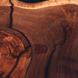 Custom Black Walnut Epoxy Resin Round Coffee Table Black Resin CRT-65