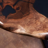 Custom Black Walnut Epoxy Resin Round Coffee Table Black Resin CRT-65