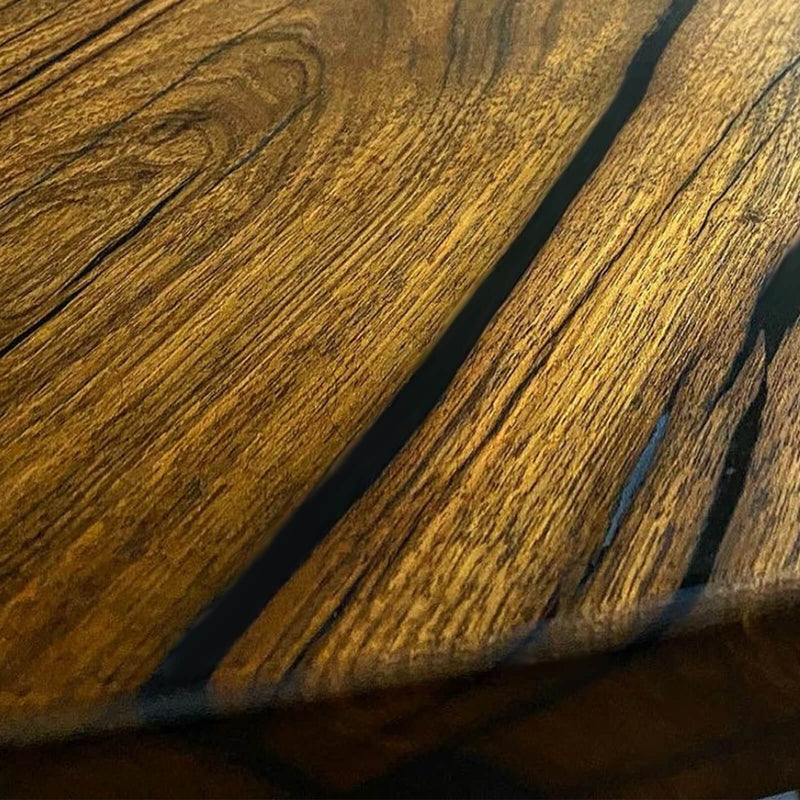 Custom Black Walnut Epoxy Resin Round Coffee Table Black Resin CRT-68