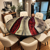 Custom Black Walnut Epoxy Resin Round Coffee Table Red Resin CRT-64