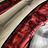 Custom Black Walnut Epoxy Resin Round Coffee Table Red Resin CRT-64