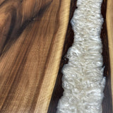 Custom Black Walnut Epoxy Resin Round Coffee Table White Resin CRT-74