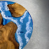 Custom Walnut Blue Ocean Epoxy Coffee Table CRT-09